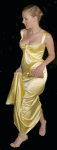 Different pictures of the great american actress Scarlett Johansson, posing sexy with a stunning golden dress.