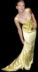 Different pictures of the great american actress Scarlett Johansson, posing sexy with a stunning golden dress.